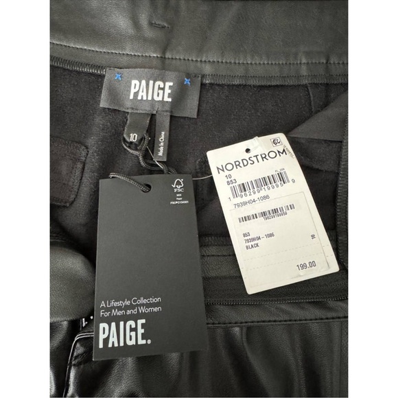 NWT PAIGE $199 Martini Faux Leather Short, size 10 - Picture 4 of 5
